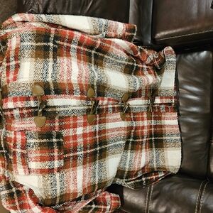 Maurices SHERPA collar SIZE XXL Plaid Winter Toggle Coat NWOT